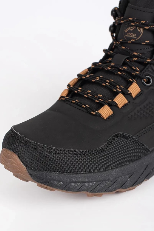 black mens tied Trekking shoes