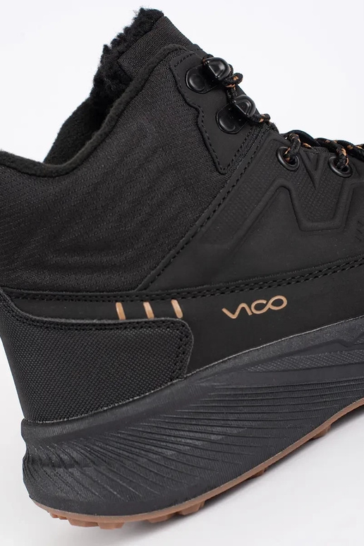 black mens tied Trekking shoes