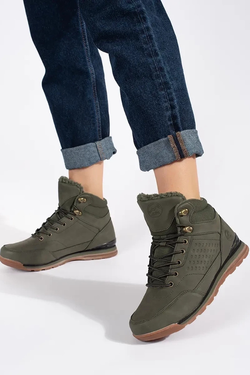 khaki colors Trekking shoes insulated