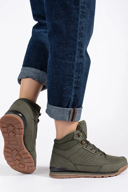 khaki colors Trekking shoes insulated