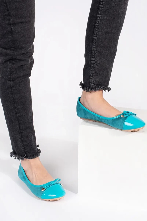 blue flat ballerinas z lakieroInanym... blue flat ballerinas z lakieroInanym...