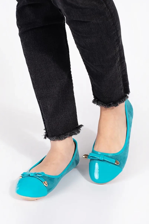 blue flat ballerinas z lakieroInanym... blue flat ballerinas z lakieroInanym...