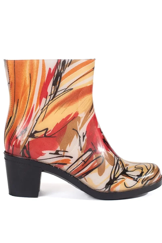 Wielokolorowe kalosze na obcasie