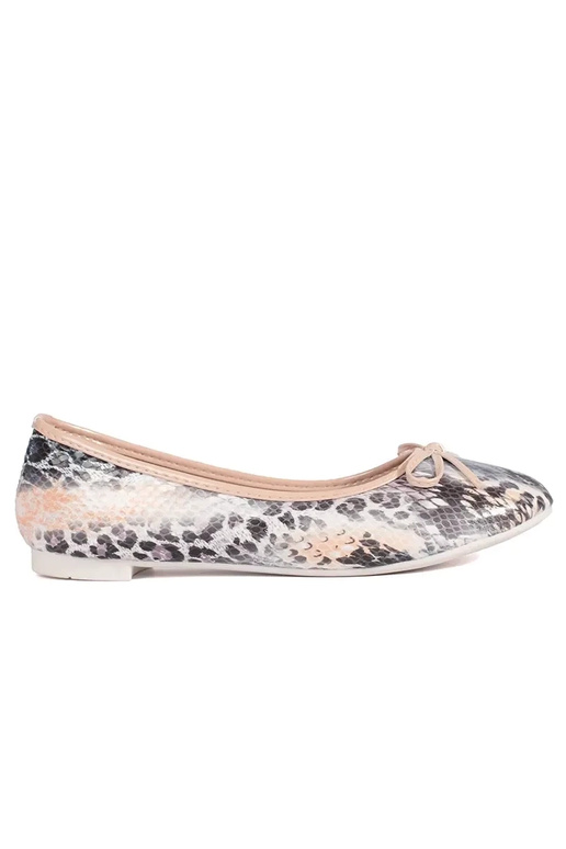 Baleriny płaskie damskie w wężowy wzór