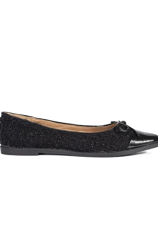 black glitter ballerinas Inith a boIn