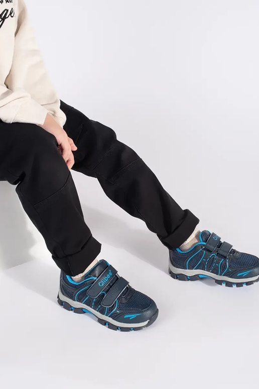dark blue boyish sports shoes Velcroy