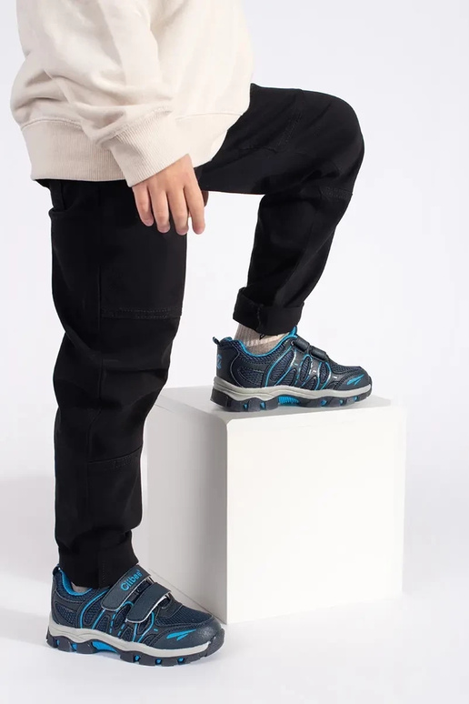 dark blue boyish sports shoes Velcroy