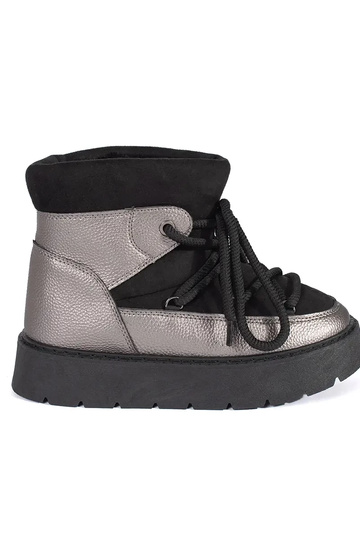 Black and-silver laced...