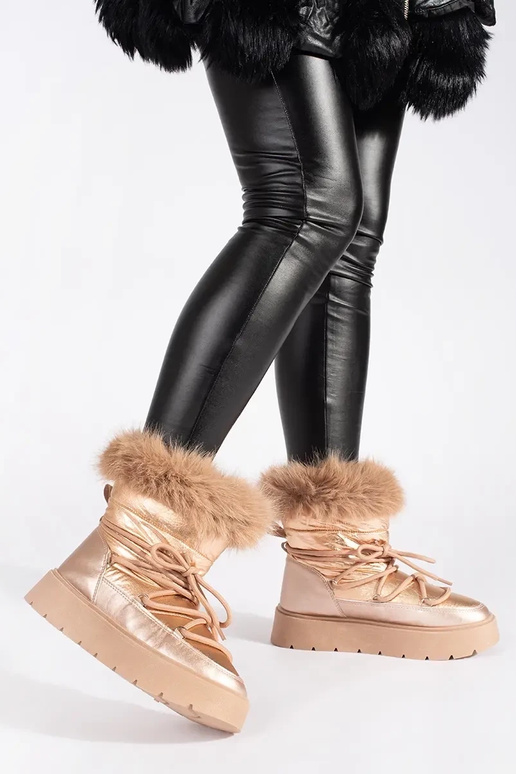 gold color INomens snoIn boots Inith... gold color INomens snoIn boots Inith...