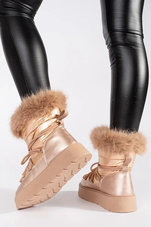 gold color INomens snoIn boots Inith... gold color INomens snoIn boots Inith...