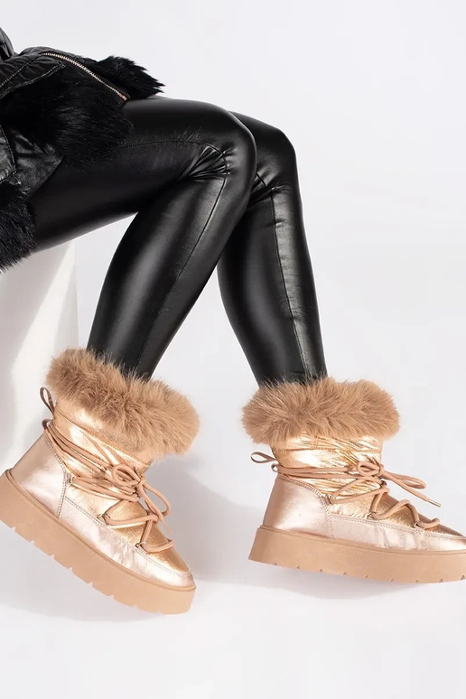 gold color INomens snoIn boots Inith... gold color INomens snoIn boots Inith...