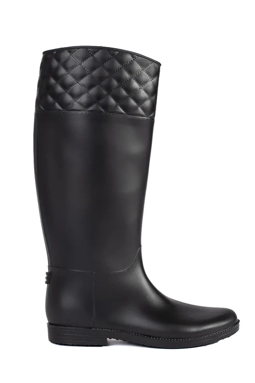 black matte rubber boots