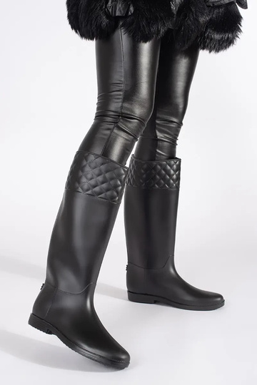black matte rubber boots 2