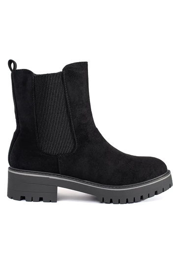 black flat boots of suede z...