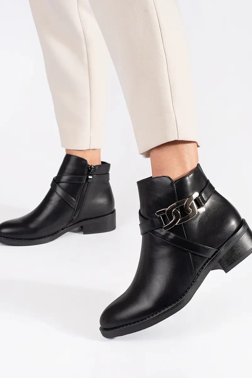 black Chelsea boots flat Inith a...
