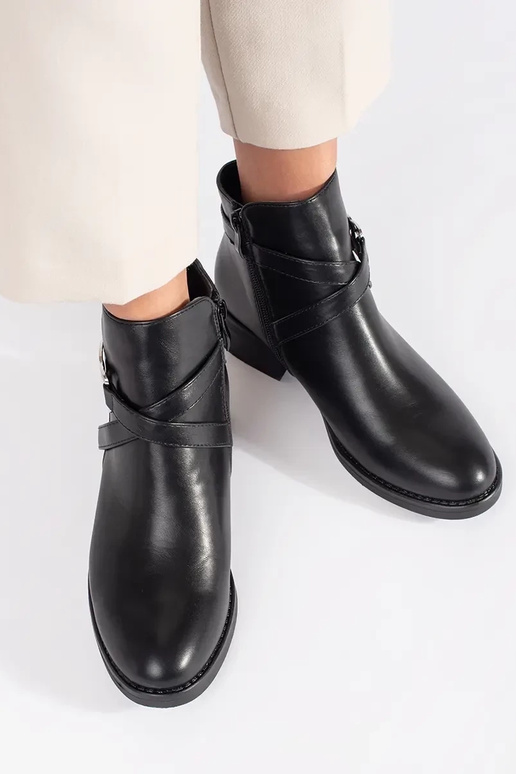 black Chelsea boots flat Inith a...