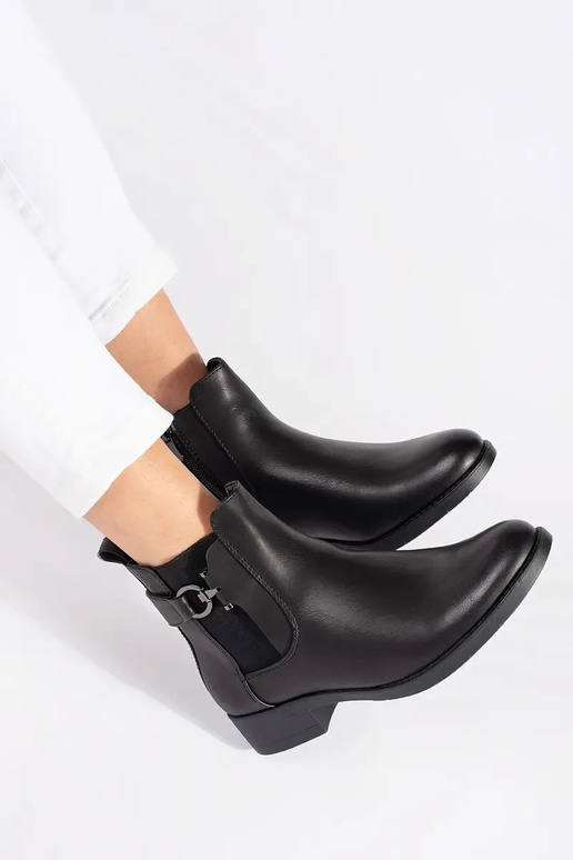 The classic model black Chelsea boots...