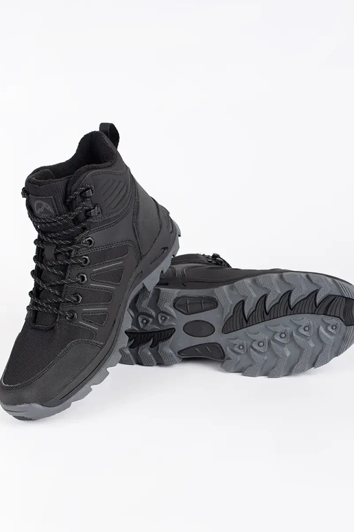 Czarne wysokie trekkingowe buty męskie