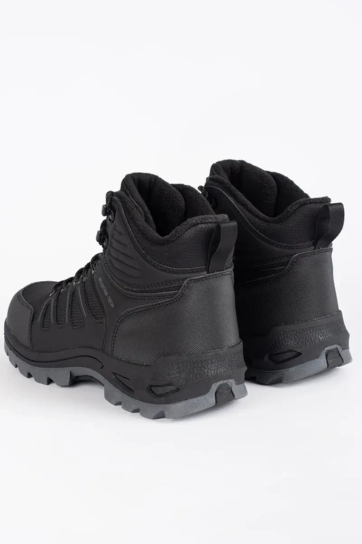 Czarne wysokie trekkingowe buty męskie