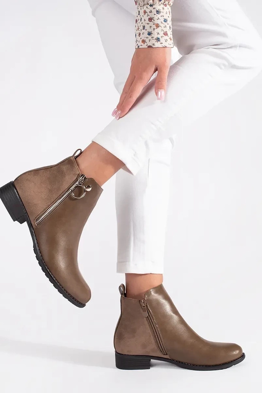 BroInn color flat boots Inith lock