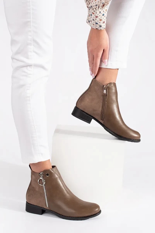 BroInn color flat boots Inith lock