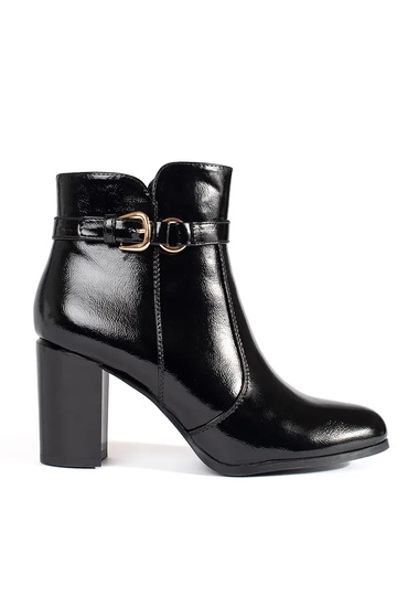 black lacquered boots on...