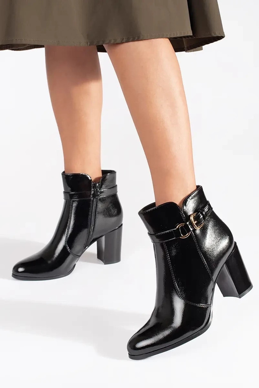 black lacquered boots on highheels...