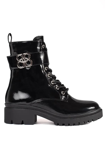 black lacquered boots...