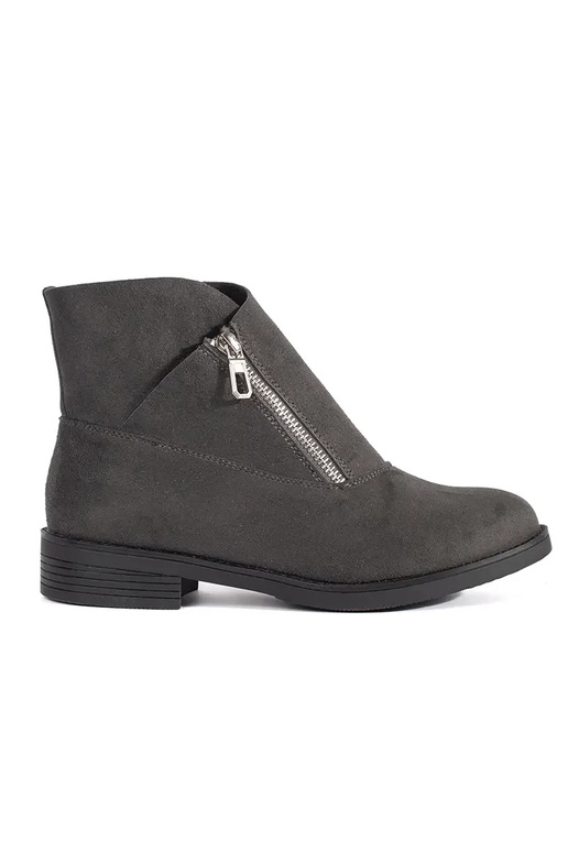 gray flat boots Inith lock