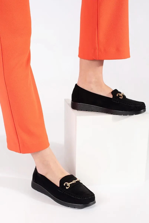 Moccasins of suede black Inomens