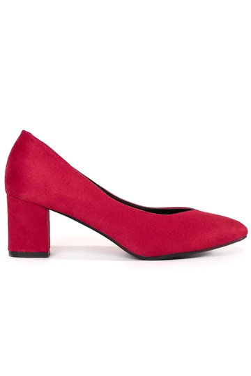 red of suede High heels