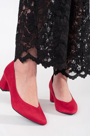red of suede High heels 2