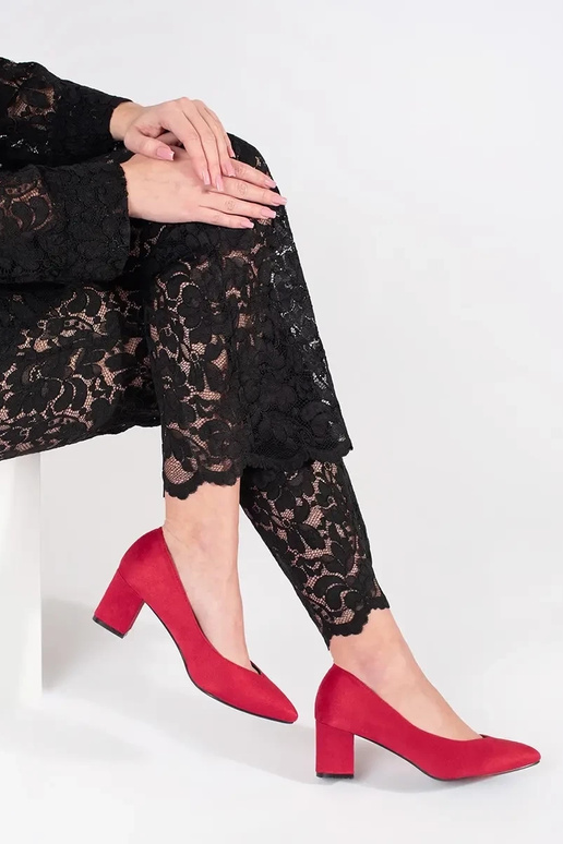 red of suede High heels