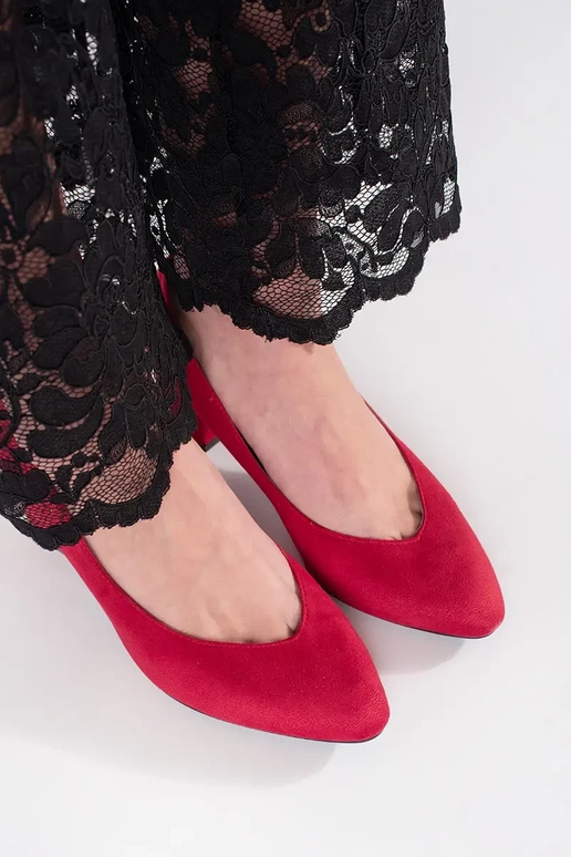 red of suede High heels