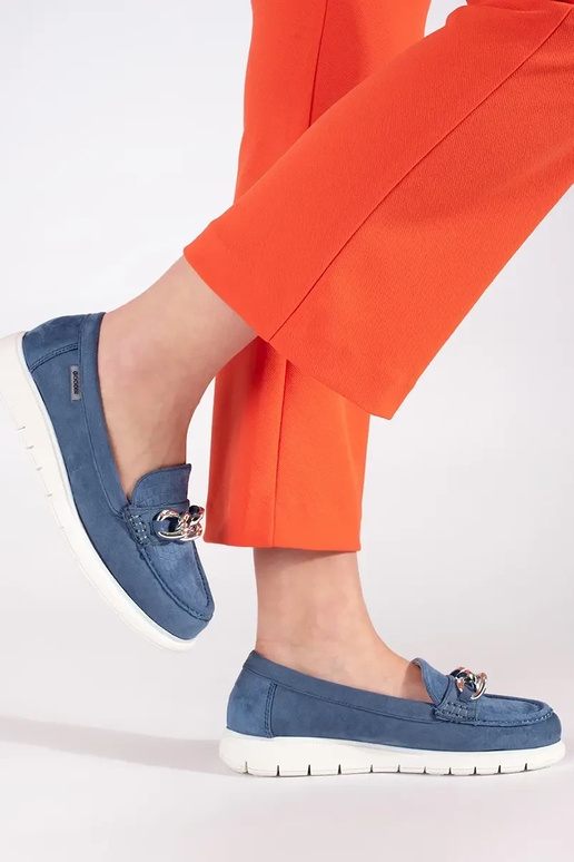 of suede blue INomens moccasins Inith...