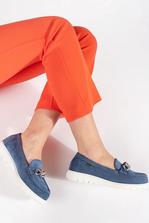 of suede blue INomens moccasins Inith...