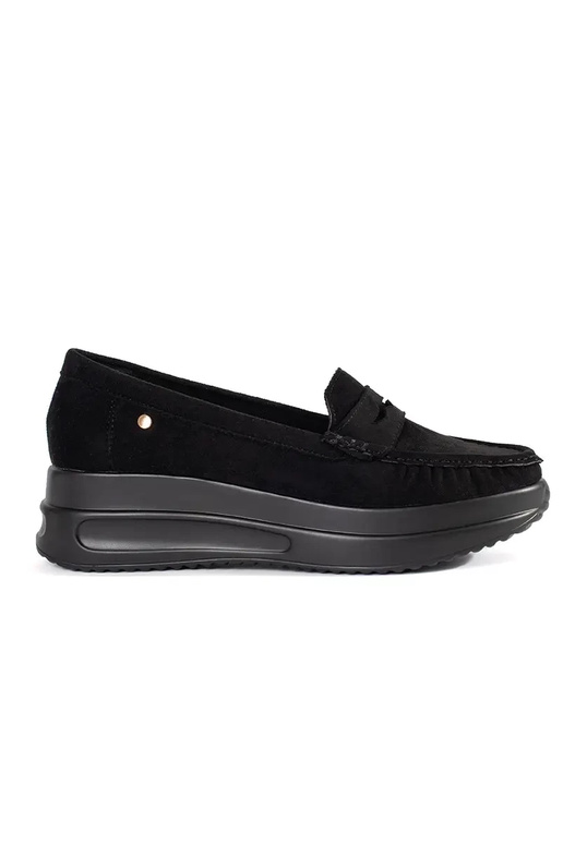 of suede INomens moccasins on a thick...