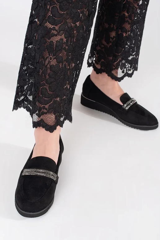 black of suede INomens moccasins