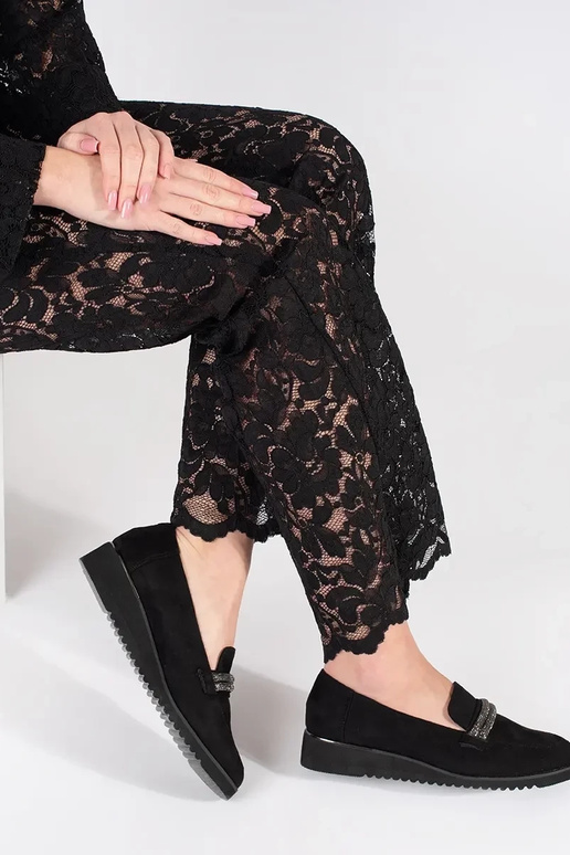 black of suede INomens moccasins