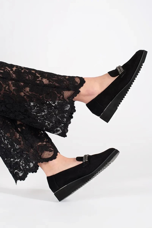 black of suede INomens moccasins