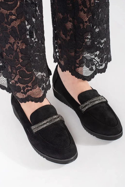 black of suede INomens moccasins