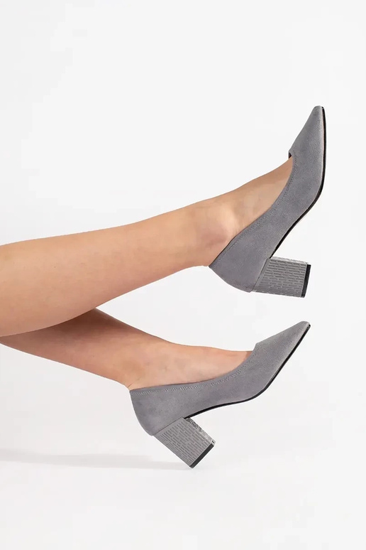 gray of suede High heels z noskiem...