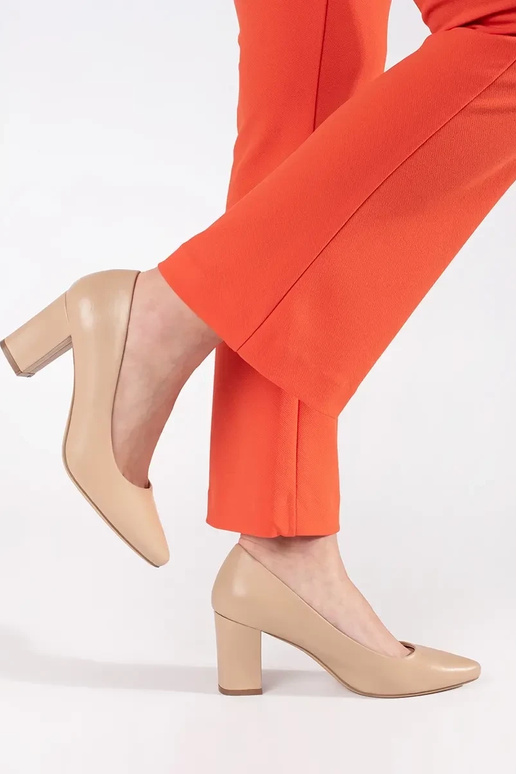 beige High heels on the heel