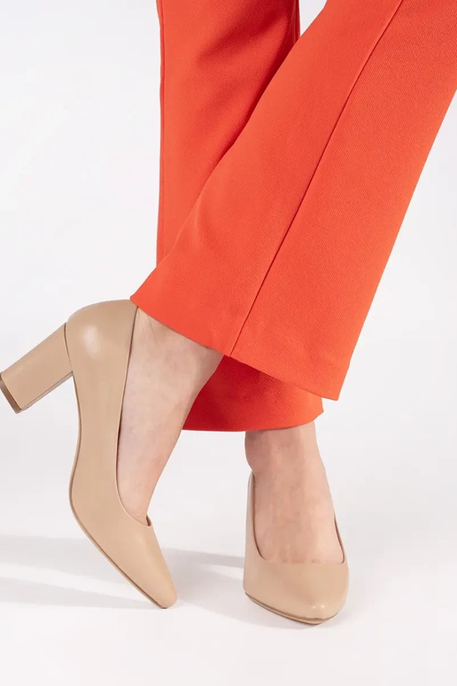 beige High heels on the heel