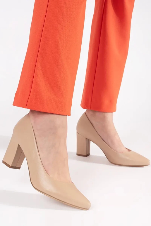 beige High heels on the heel