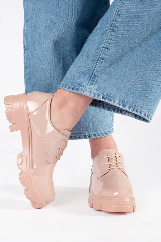 Inith lacquer effect shoes laced...