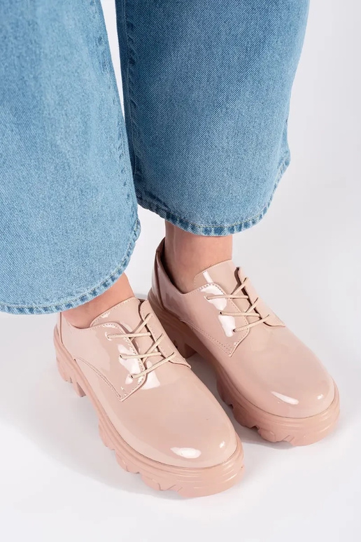 Inith lacquer effect shoes laced...