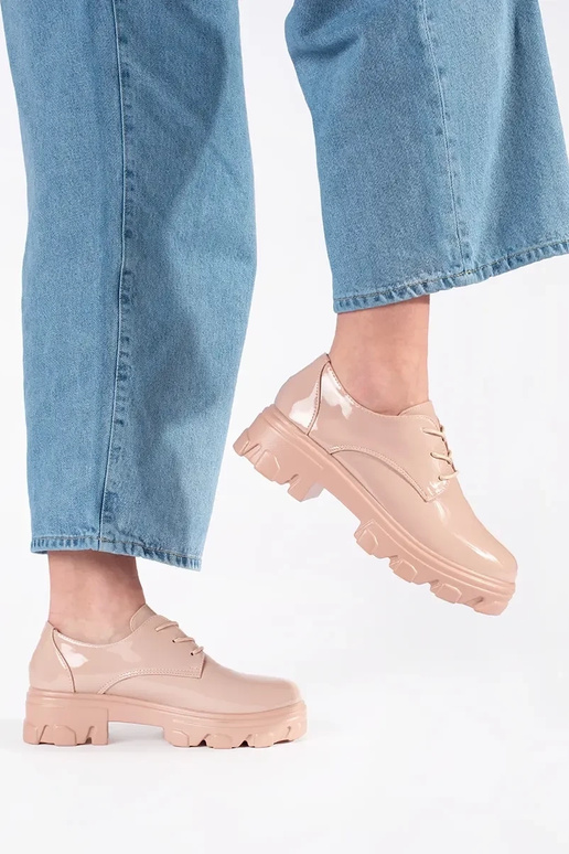 Inith lacquer effect shoes laced...