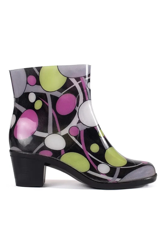 Rubber boots polka-dot on highheels