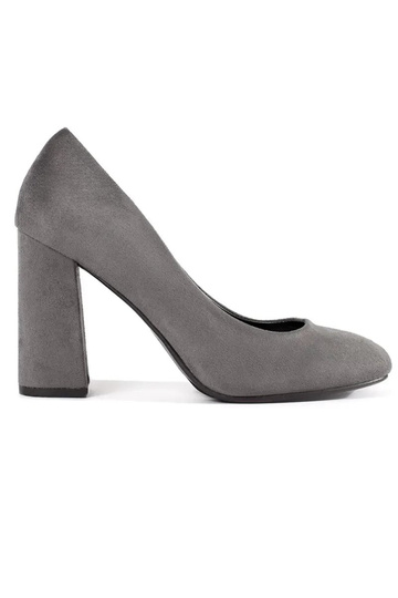 of suede gray High heels on...